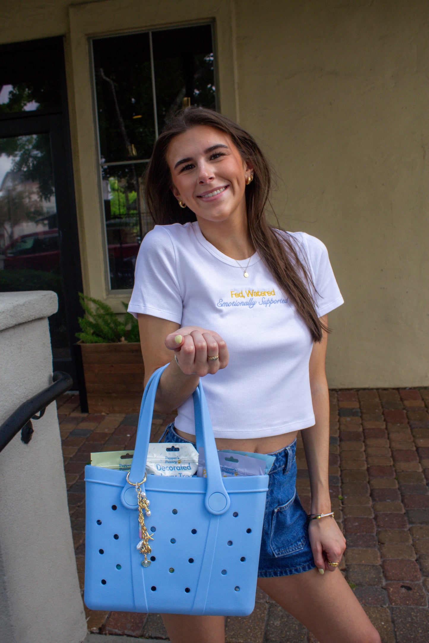 Fed, Watered & Emotionally Supported — Embroidered Baby Tee