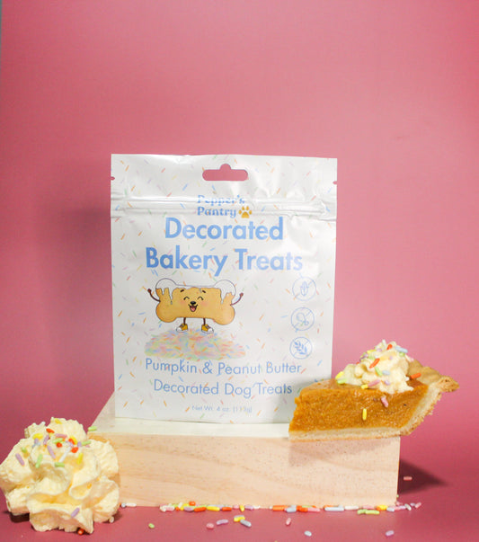 Decorated Bakery Treat - Pumpkin & Peanut Butter Decorated Dog Treat
